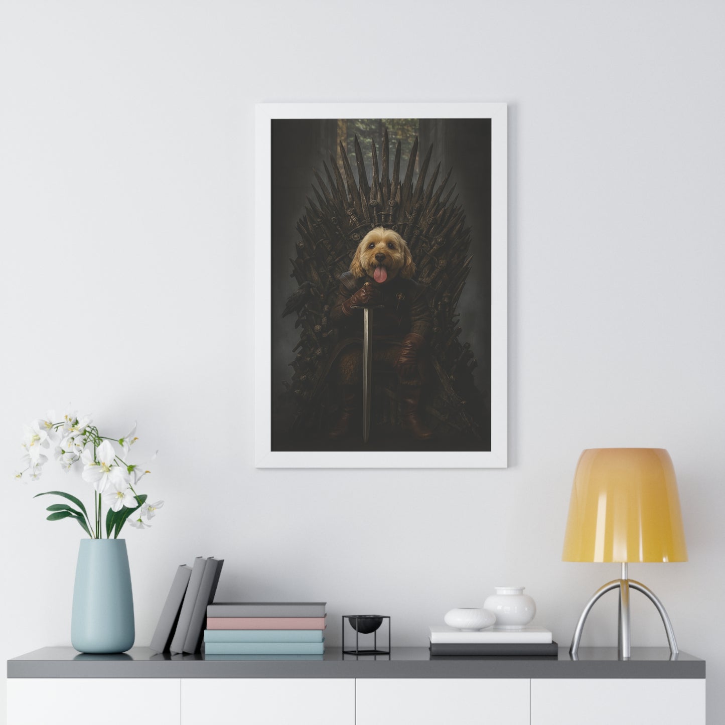 Pet-Humor Prints Game of Bones Framed Artwork