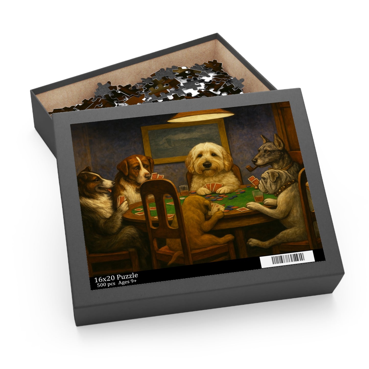 Pet-Humor Prints Dog's Playing Poker Puzzle (120, 252, 500-Piece)