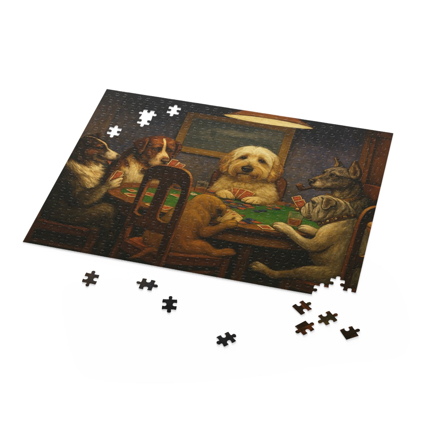 Pet-Humor Prints Dog's Playing Poker Puzzle (120, 252, 500-Piece)