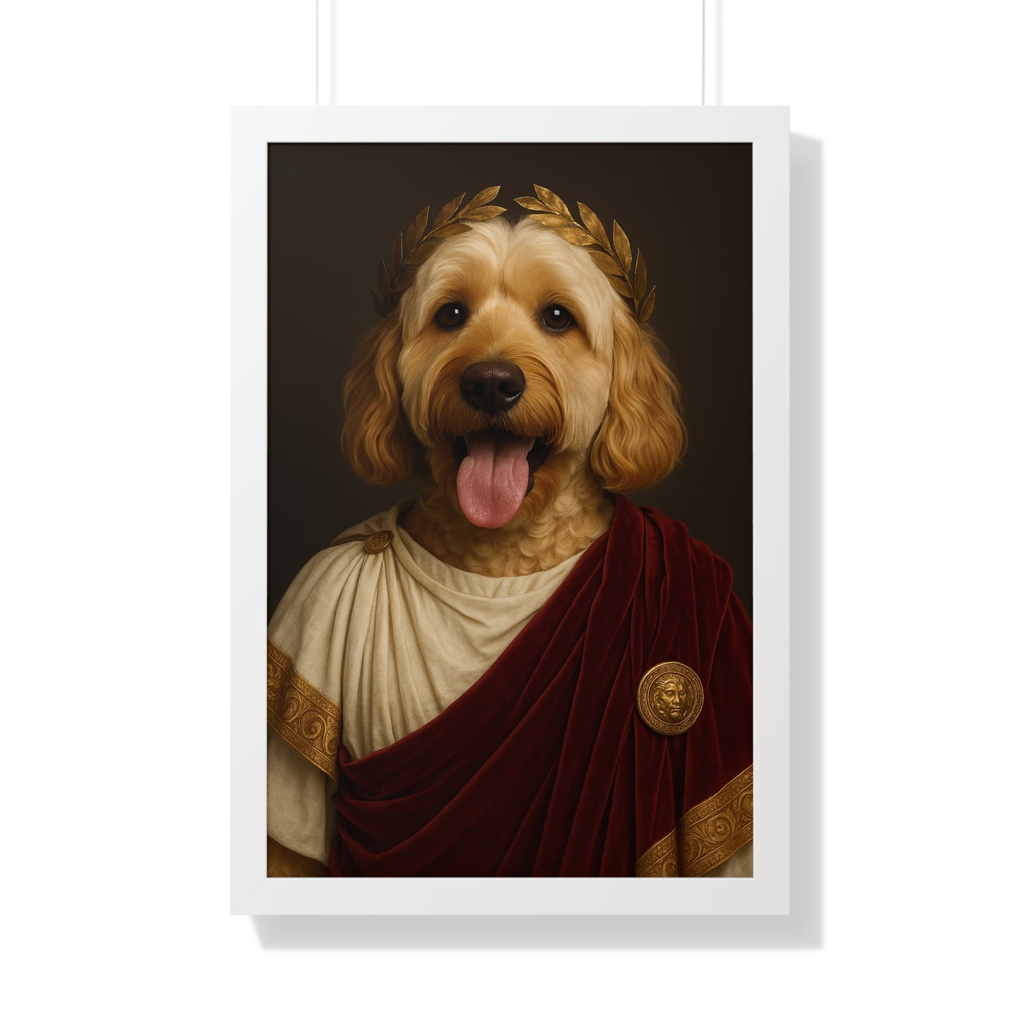 Pet-Humor Prints Emperor Fluff Framed Artwork