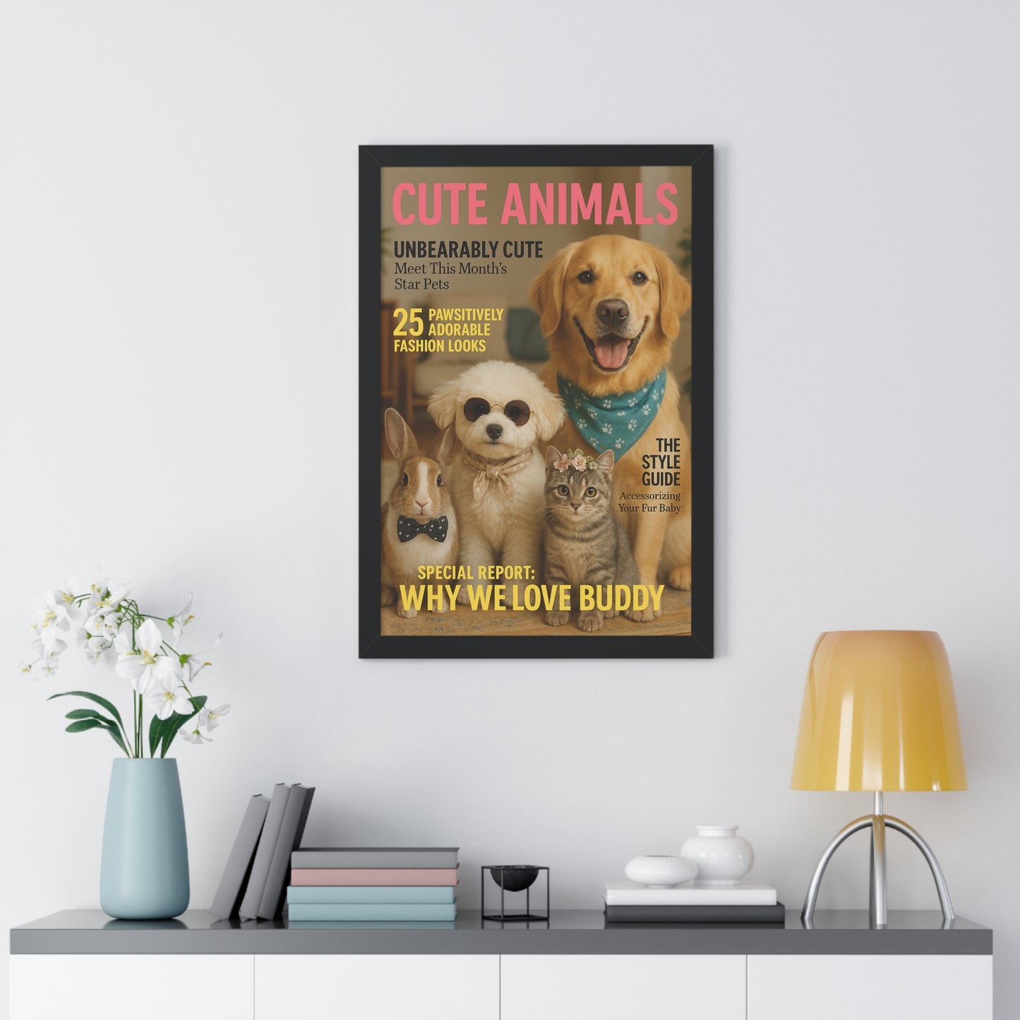 Pet-Humor Prints Magazine Cover Framed Artwork
