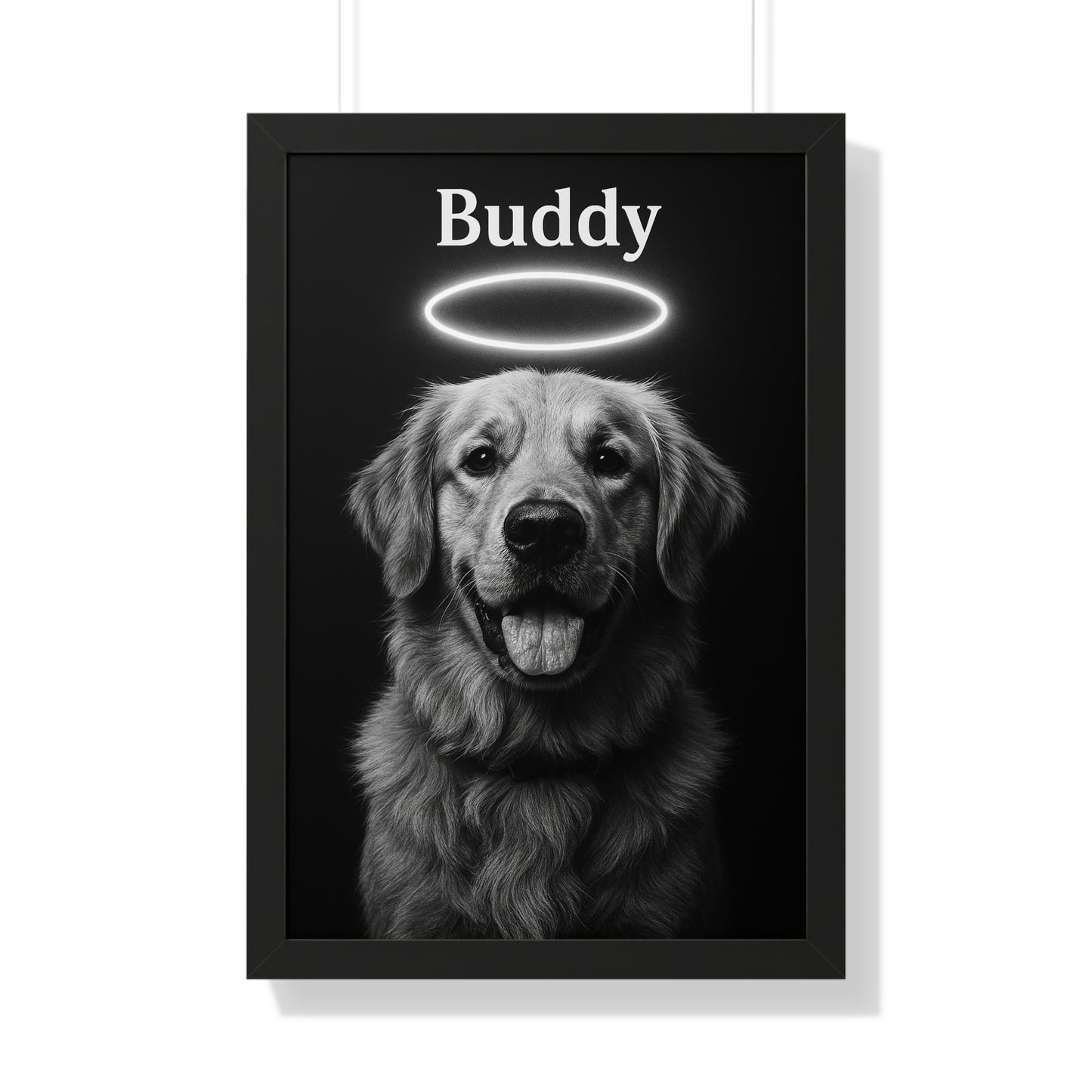 Pet-Humor Prints B+W Memorial Framed Artwork