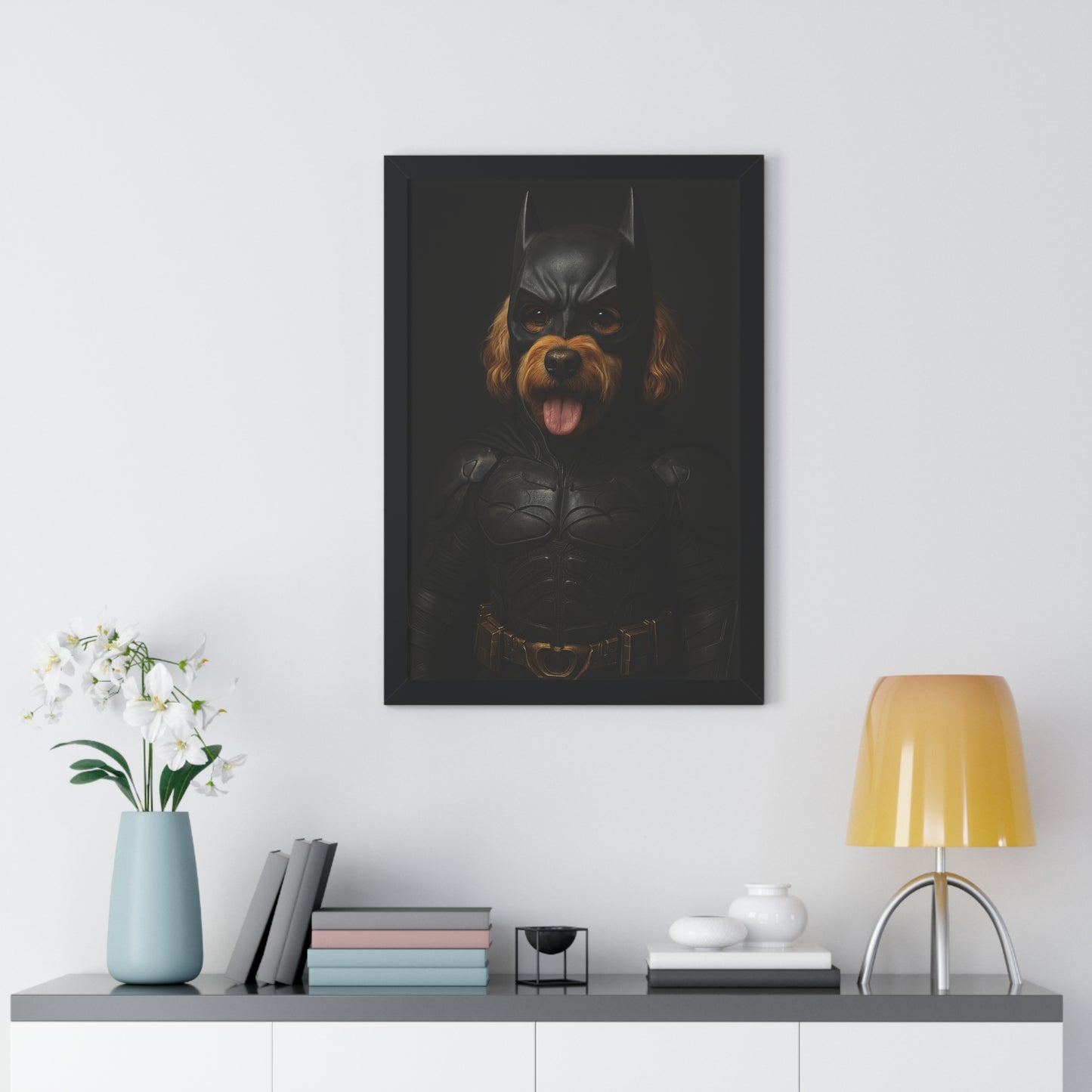 Pet-Humor Prints The Bark Knight Framed Artwork