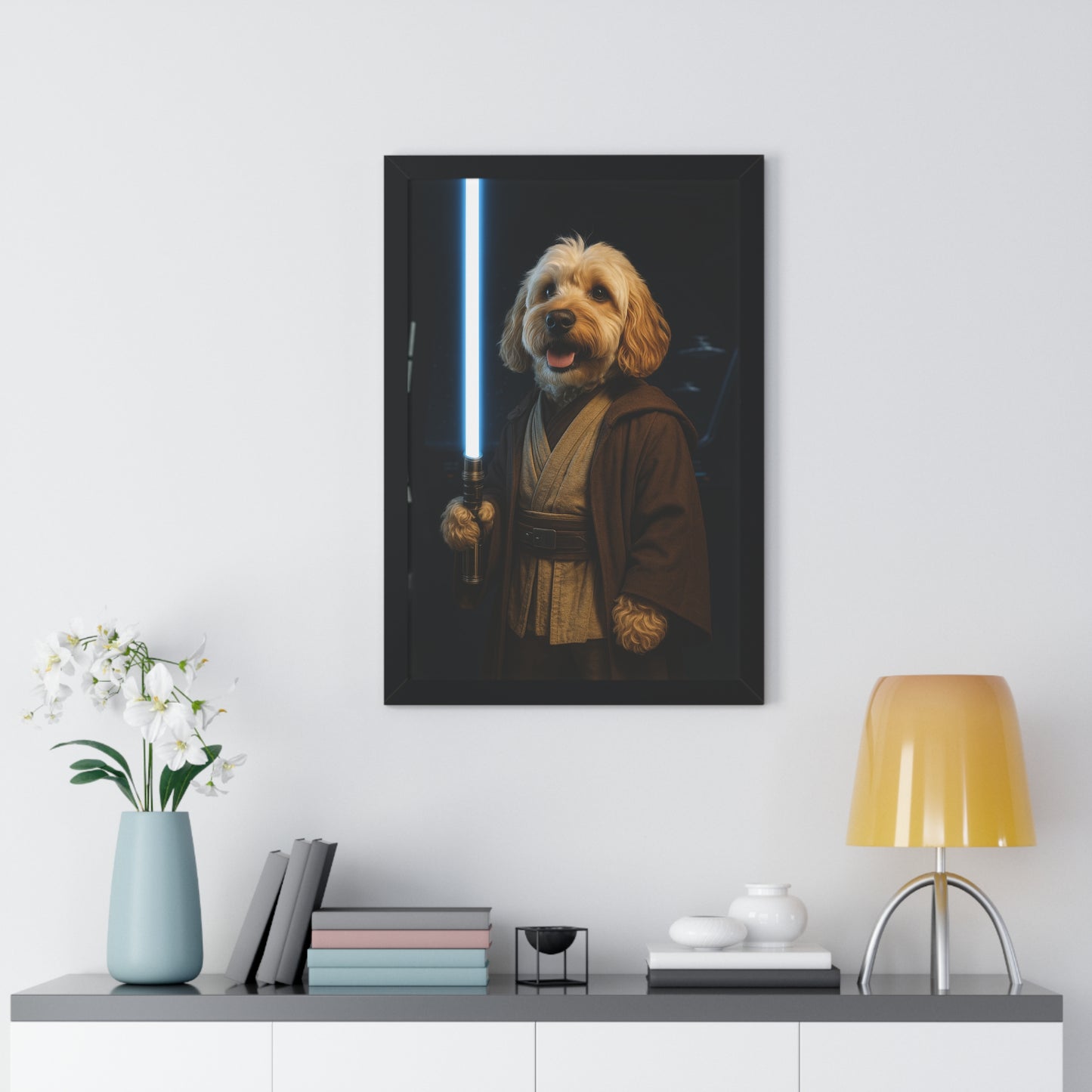 Pet-Humor Prints Obi-Woof Framed Artwork
