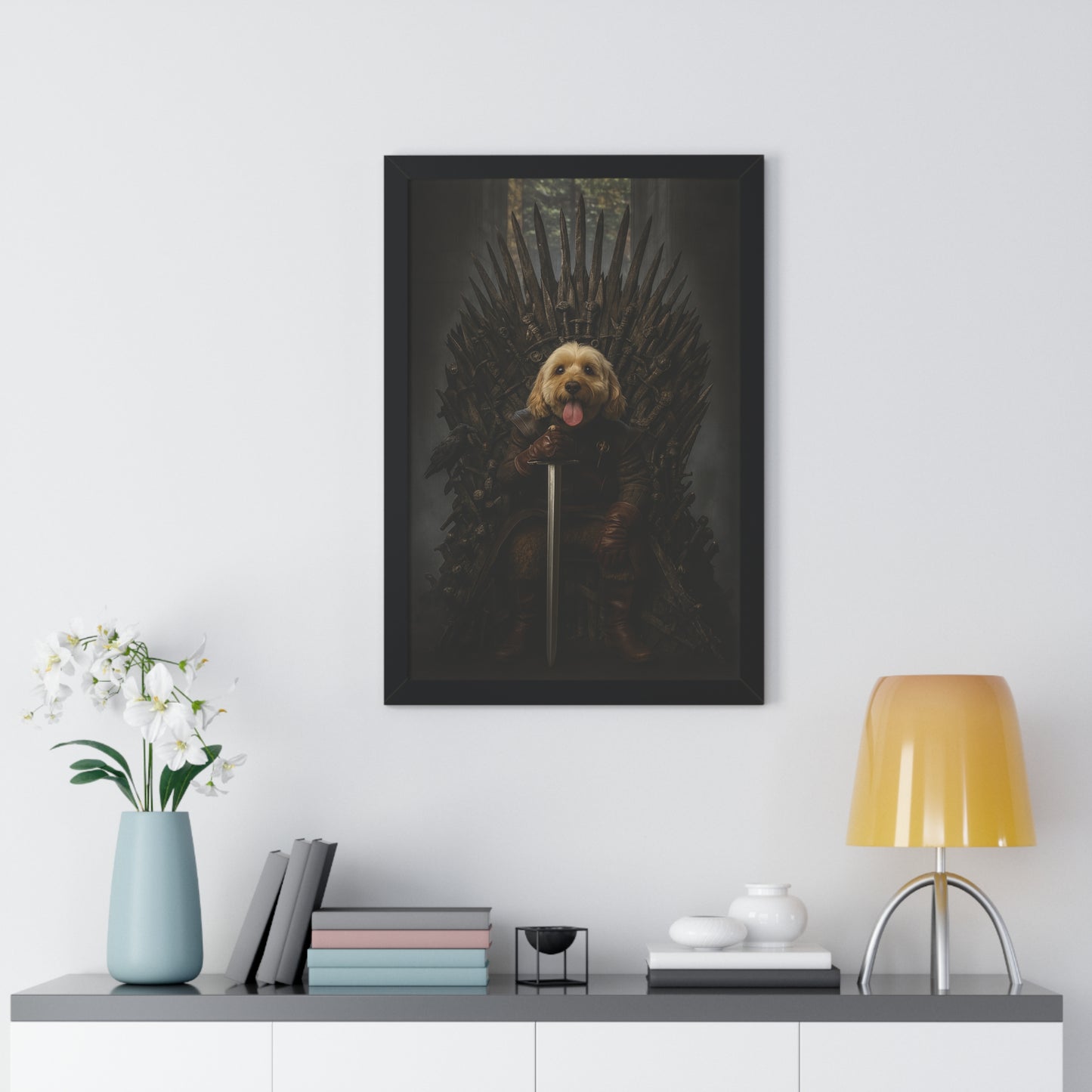Pet-Humor Prints Game of Bones Framed Artwork