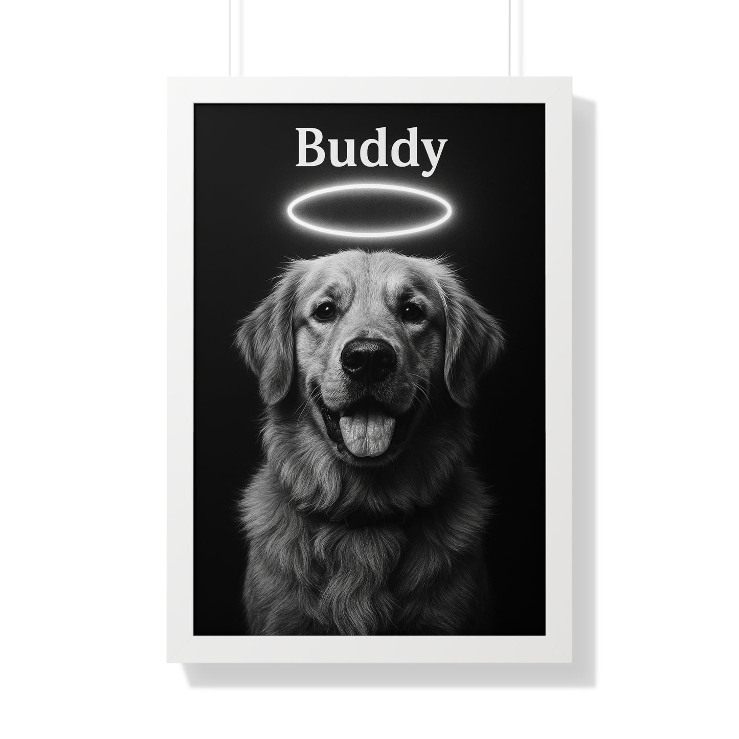 Pet-Humor Prints B+W Memorial Framed Artwork