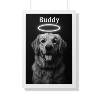 Pet-Humor Prints B+W Memorial Framed Artwork