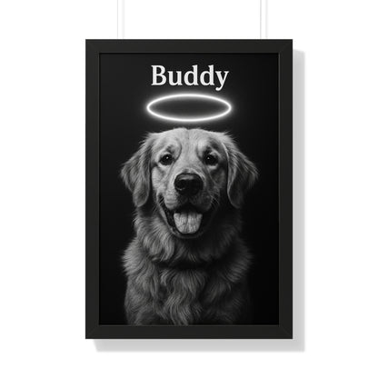 Pet-Humor Prints B+W Memorial Framed Artwork