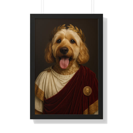 Pet-Humor Prints Emperor Fluff Framed Artwork