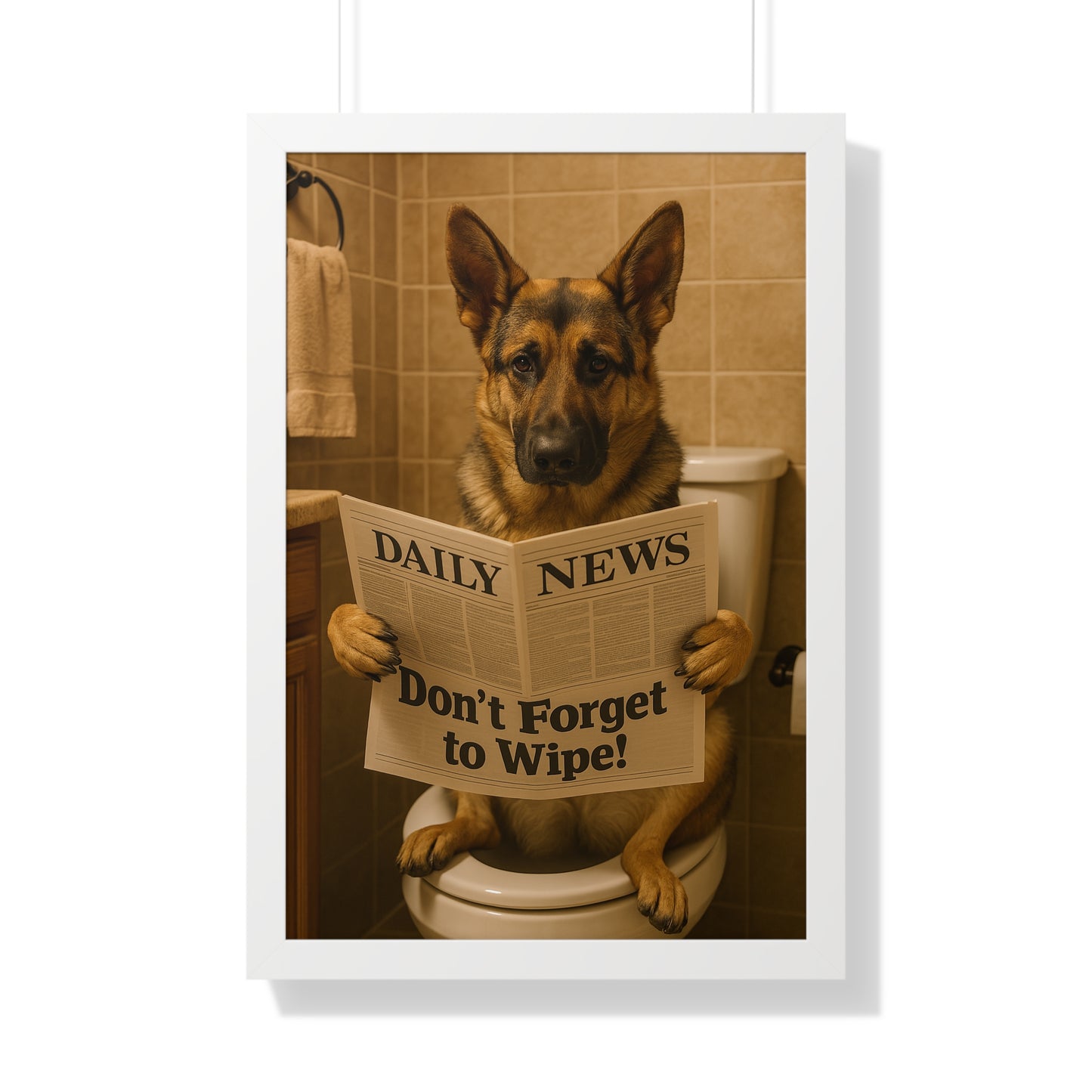 Pet-Humor Prints Toilet Time Terrier Framed Artwork