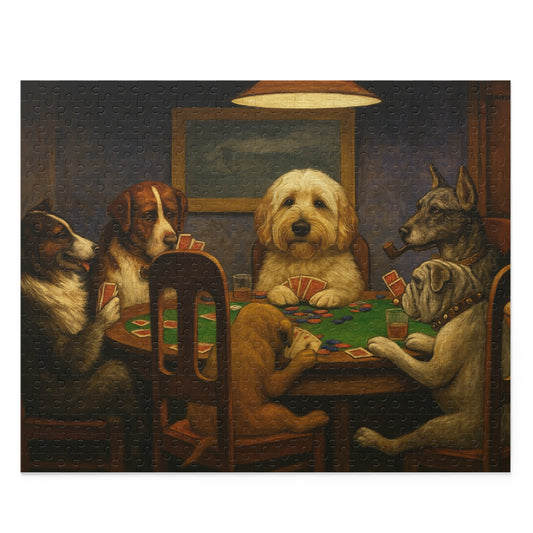 Pet-Humor Prints Dog's Playing Poker Puzzle (120, 252, 500-Piece)